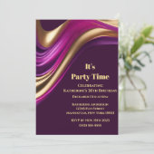 誕生日パーティー – It'sパーティー時間抽象芸術フローアート –  招待状 (スタンド正面)
