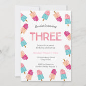 誕生日パーティー | Popsicleアイスクリームのご招待 招待状 (正面)