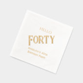 誕生日パーティーHello Fotyあなたの年齢を記入#2 箔ナプキン (左)