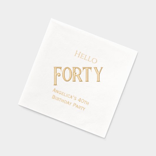 誕生日パーティーHello Fotyあなたの年齢を記入#2 箔ナプキン (左)