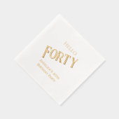 誕生日パーティーHello Fotyあなたの年齢を記入#2 箔ナプキン (右)