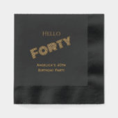 誕生日パーティーHello Fotyあなたの年齢を記入#3 箔ナプキン (正面)