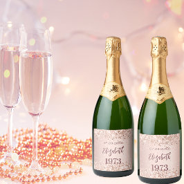 誕生日パーティ年のバラ金ゴールド紙吹雪 スパークリングワインラベル