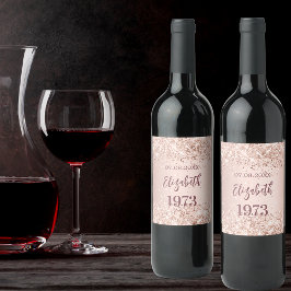 誕生日パーティ年のバラ金ゴールド紙吹雪 ワインラベル