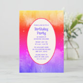 誕生日パーティ招待状テンプレート任意の年齢カラフル 招待状 (スタンド正面)
