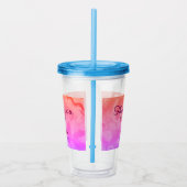 誕生日パーティ来ーの名前の追加日に感謝 アクリルタンブラー (右)