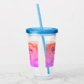 誕生日パーティ来ーの名前の追加日に感謝 アクリルタンブラー (左)