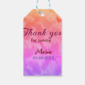 誕生日パーティ来ーの名前の追加日に感謝 ギフトタグ (裏面)