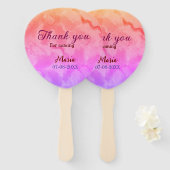 誕生日パーティ来ーの名前の追加日に感謝 ハンドファン (正面&裏面)