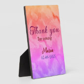 誕生日パーティ来ーの名前の追加日に感謝 フォトプラーク (側面)