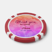 誕生日パーティ来ーの名前の追加日に感謝 ポーカーチップ (シングル)