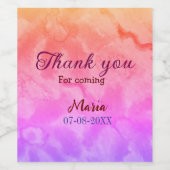 誕生日パーティ来ーの名前の追加日に感謝 ワインラベル (シングルラベル)