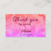 誕生日パーティ来ーの名前の追加日に感謝 名刺 (裏面)