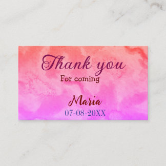 誕生日パーティ来ーの名前の追加日に感謝 名刺