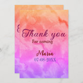 誕生日パーティ来ーの名前の追加日に感謝 招待状 (正面/裏面)