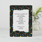 誕生日パーティ絵を描(ばちゃばちゃ)跳ねる招待状 招待状 (スタンド正面)