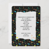 誕生日パーティ絵を描(ばちゃばちゃ)跳ねる招待状 招待状 (正面)