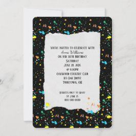 誕生日パーティ絵を描（ばちゃばちゃ）跳ねる招待状 招待状