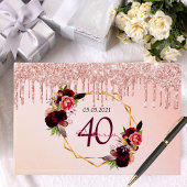 誕生日パーティ赤面バラフローラ幾何学的な乾燥 ゲストブック