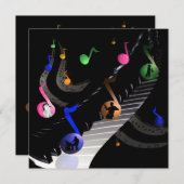 誕生日パーティ音楽のカスタマイズ可能招待状 招待状 (正面/裏面)