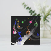 誕生日パーティ音楽のカスタマイズ可能招待状 招待状 (スタンド正面)