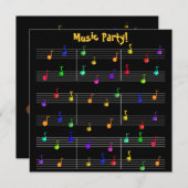 誕生日パーティ音楽のカスタマイズ可能招待状 招待状 (正面/裏面)