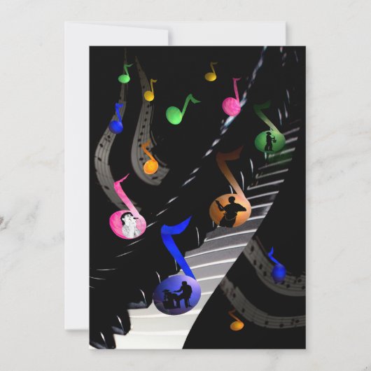 誕生日パーティ音楽のカスタマイズ可能招待状 招待状 (正面)
