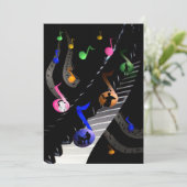 誕生日パーティ音楽のカスタマイズ可能招待状 招待状 (スタンド正面)