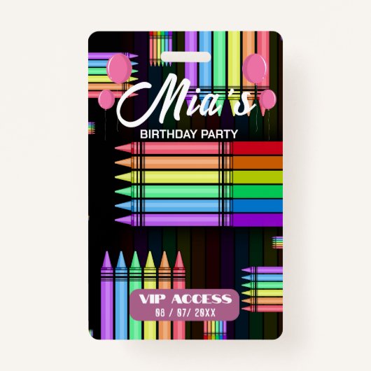 誕生日パーティVIPアクセスバッジ バッジ (正面)