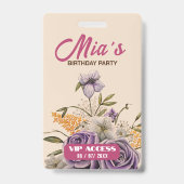 誕生日パーティVIPアクセスバッジ バッジ (裏面)