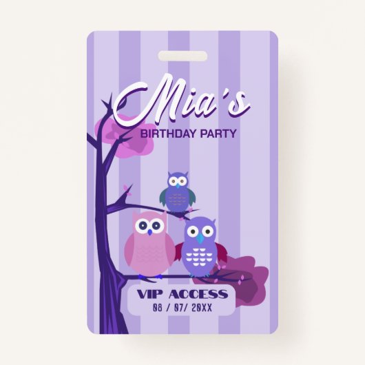 誕生日パーティVIPアクセスバッジ バッジ (正面)