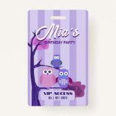 誕生日パーティVIPアクセスバッジ バッジ (裏面)