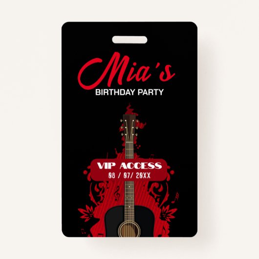 誕生日パーティVIPアクセスバッジ バッジ (正面)