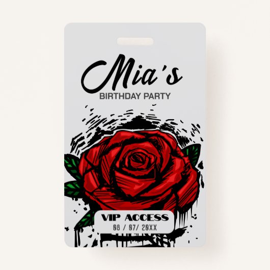 誕生日パーティVIPアクセスバッジ バッジ (正面)