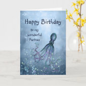 誕生日パートナー ファン ロマンチック タコ ハグ あなたへのカード カード (黄色い花)