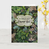 誕生日パーフェクトキャットと葉コラージ カード (黄色い花)