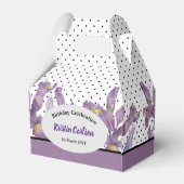 誕生日パープルアイリスと白黒水玉模様 フェイバーボックス (裏面サイド)