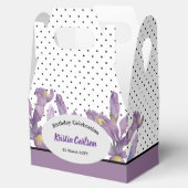 誕生日パープルアイリスと白黒水玉模様 フェイバーボックス (オープン)