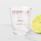 誕生日パープルグリッタードライブ名 ショットグラス (裏面)