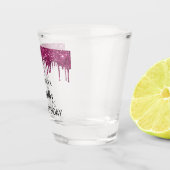 誕生日パープルグリッタードライブ名 ショットグラス (右)