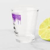 誕生日パープルグリッタードライブ名 ショットグラス (右)
