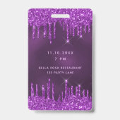 誕生日パープルグリッタードリップスvip招待 バッジ (裏面)