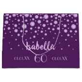 誕生日パープルピンクのダイヤモンド名glam ラージペーパーバッグ (正面)
