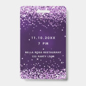 誕生日パープルピンクVIP招待状 バッジ (裏面)