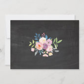 誕生日パープルフラワーフォトチョーク招待状 招待状 (裏面)