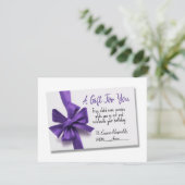 誕生日パープルボウギフトカード シーズンカード (スタンド正面)