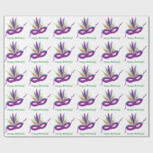 誕生日パープルマスクマルディグラスラッピング紙 ラッピングペーパー (フラット)