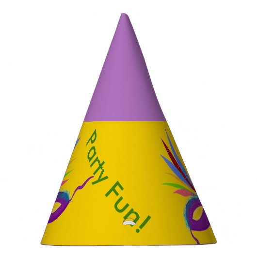 誕生日パープルマルディグラスマスク パーティーハット (右)