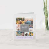 誕生日パープルモダンカード8枚の写真カレッジカード カード (正面)