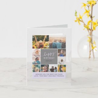 誕生日パープルモダンカード8枚の写真カレッジカード カード